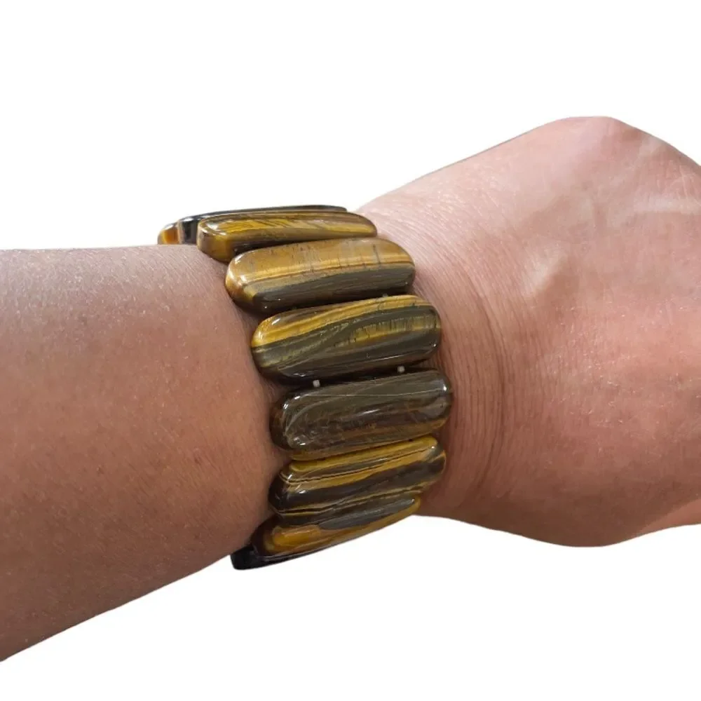 Tiger eye stretchy large bracelet